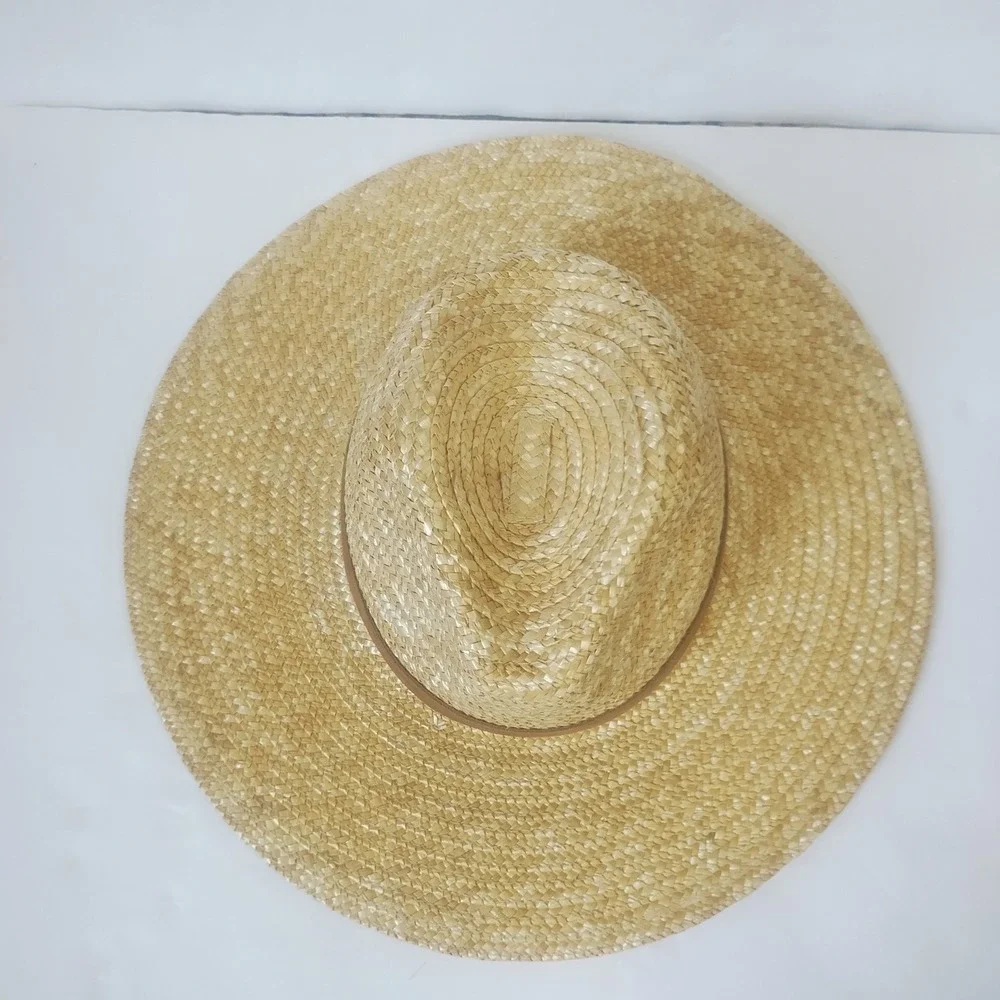 Gigi Pip Straw Sun Hat Womens One Size Wide Brim Fedora Boho